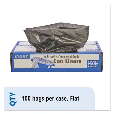 Brown/Black 45 gal Plastic Trash Bags, 1.5 mil, 40 inch x 48 inch, 100/Carton Z41603