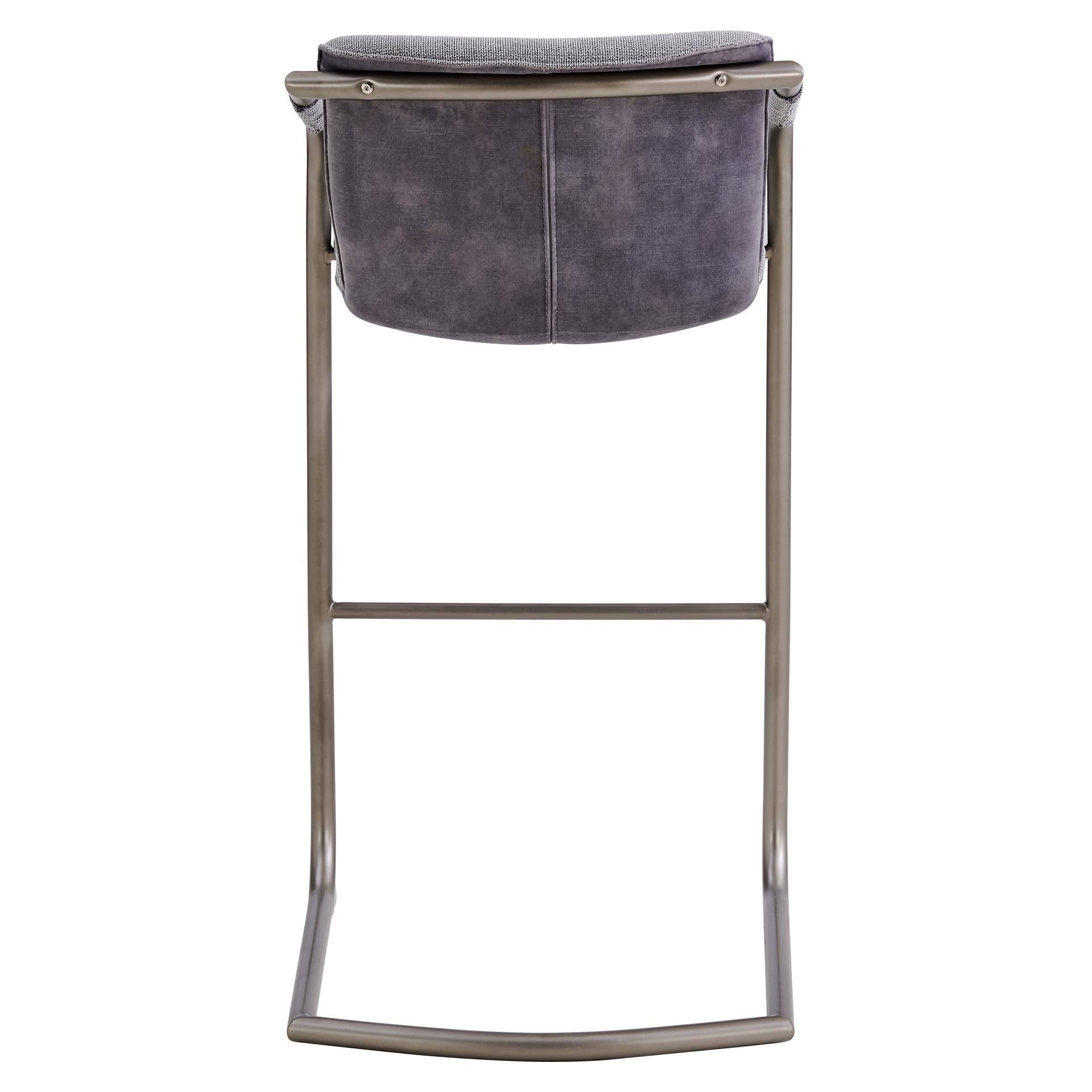 Sage Green Velvet Fabric Bar Stool Q30373