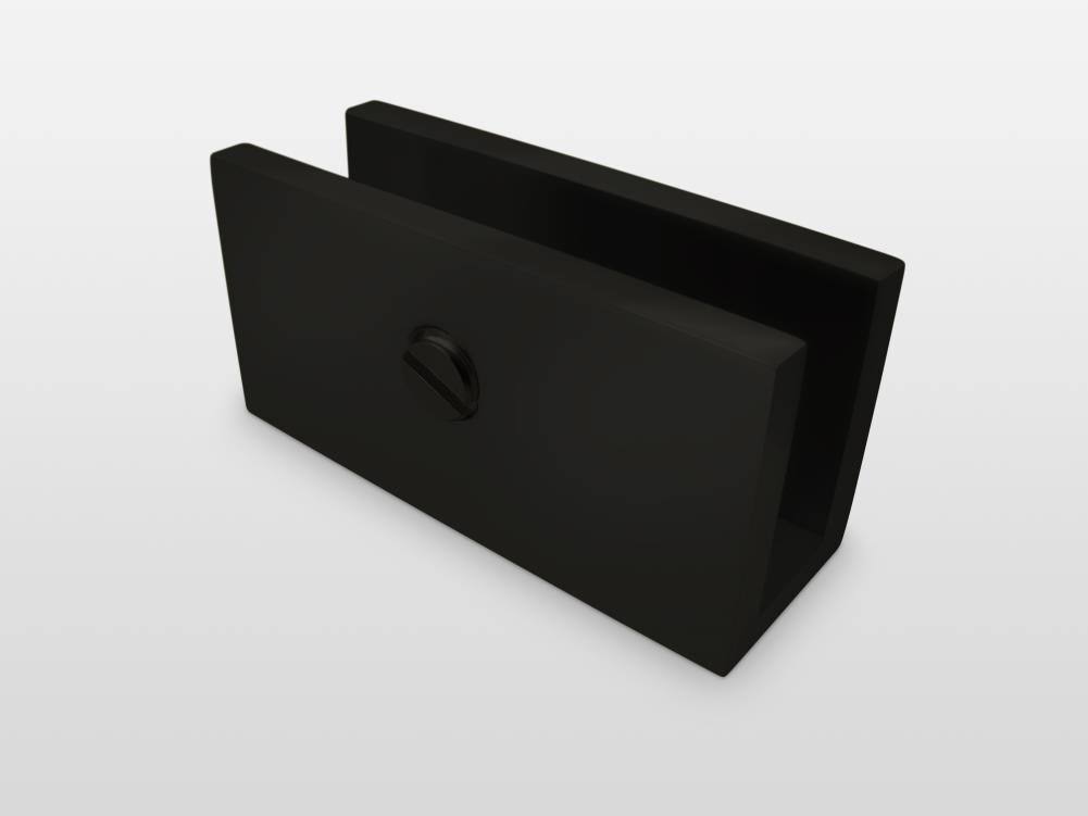 Frameless Fixed Glass Panel Matte Black Q387