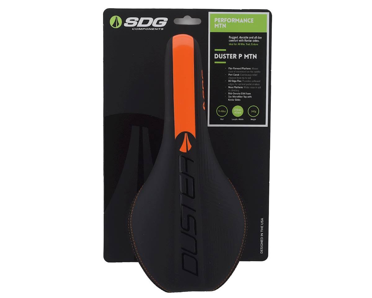 Black/Orange Ti-Alloy Rails Duster Saddle V15973
