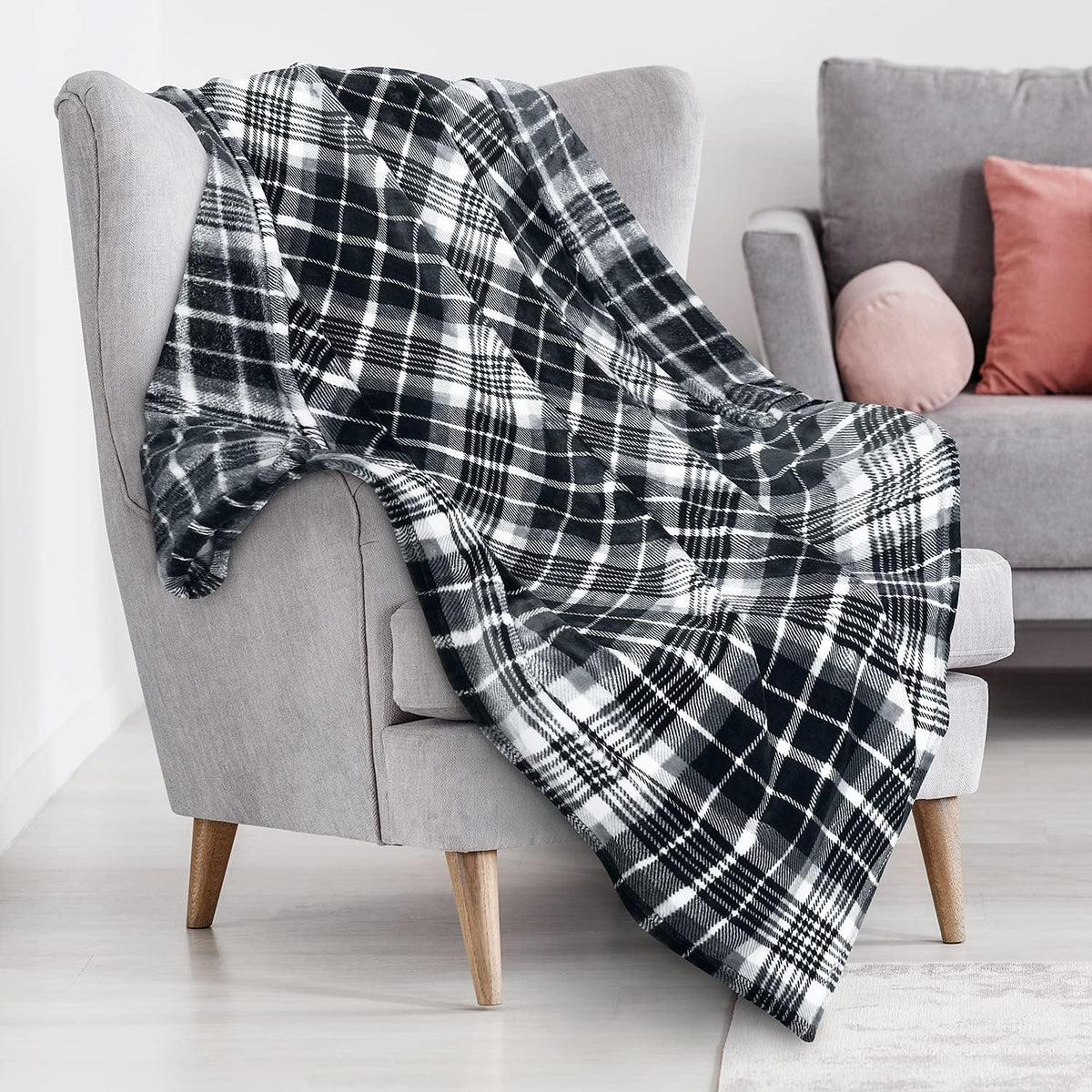 Red Buffalo Plaid Fleece Throw Blanket 50’’ X 60’’ F3703