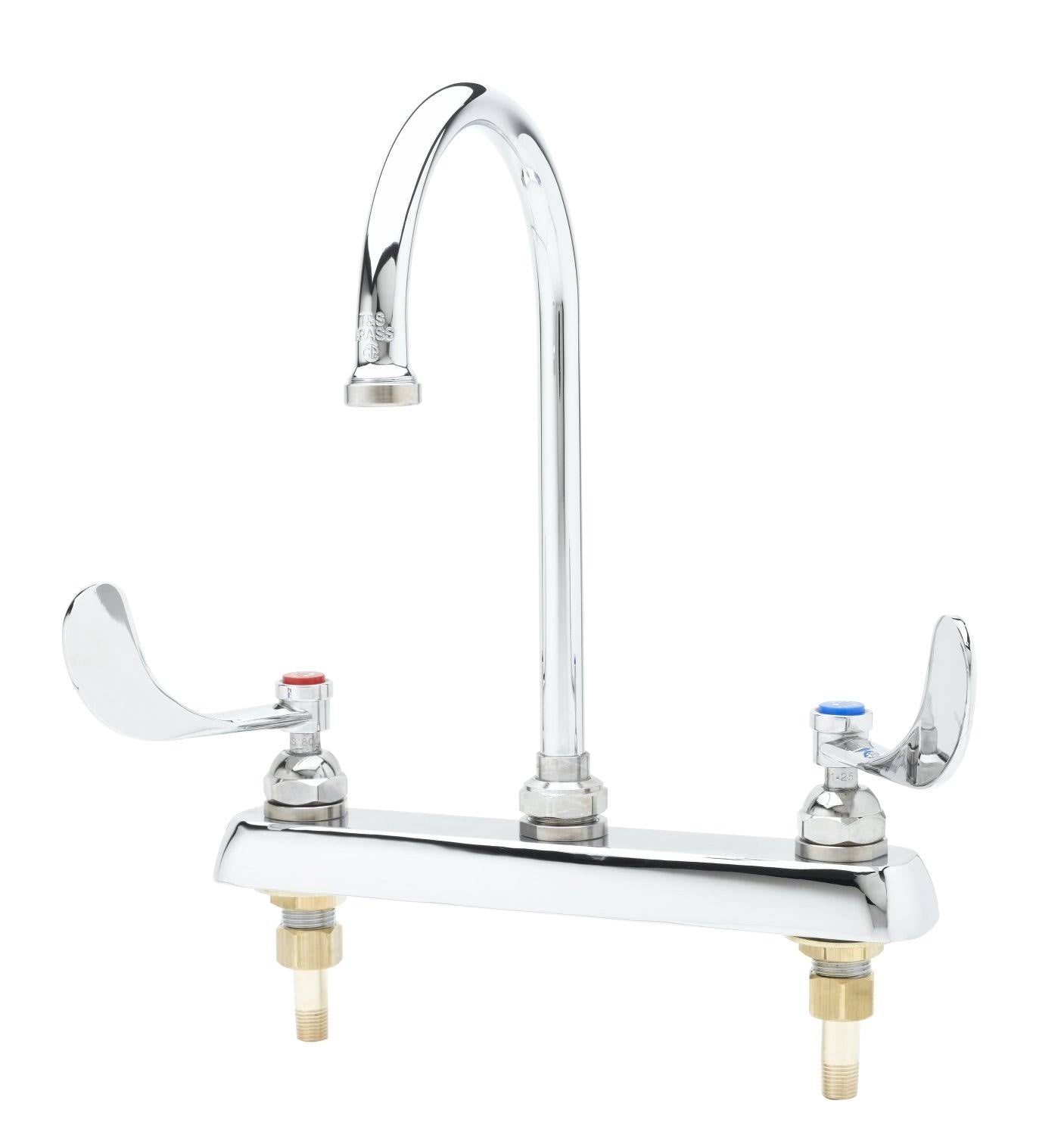 Deck Mounted Workboard Faucet with 8x22 Centers Swivel Chrome Double Handle Y3128