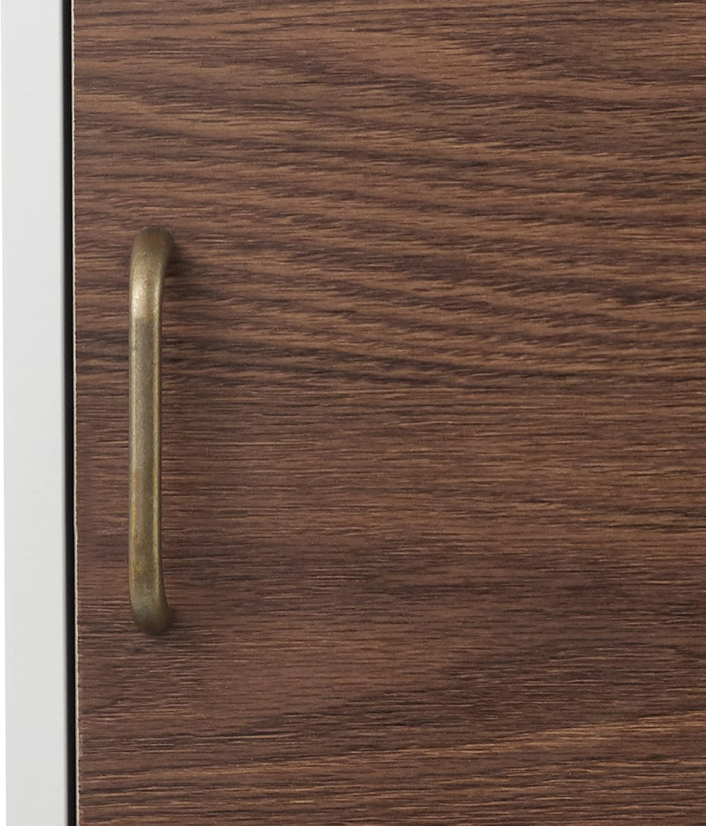 White Natural Wood Bathroom Linen Cabinet S94178