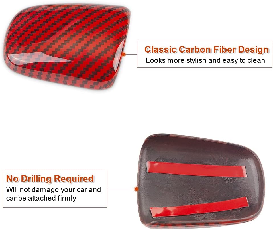 Red Carbon Fiber Gear Shift Knob Cover Trim G454110