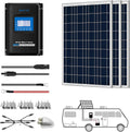 300W 12/24V Polycrystalline Off-Grid Solar Panel Kit with 3PCs 100W Rigid Solar Panels J1311