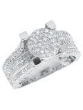 10k White Gold Ladies Round Cluster Diamond Ring O534