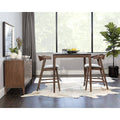 Wood Counter Table Set with 2 Counter Stools in Light Gray D69153