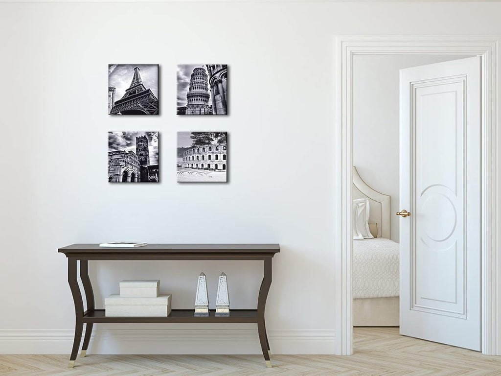 Black and White 4 Panels Giclee Canvas Prints R849
