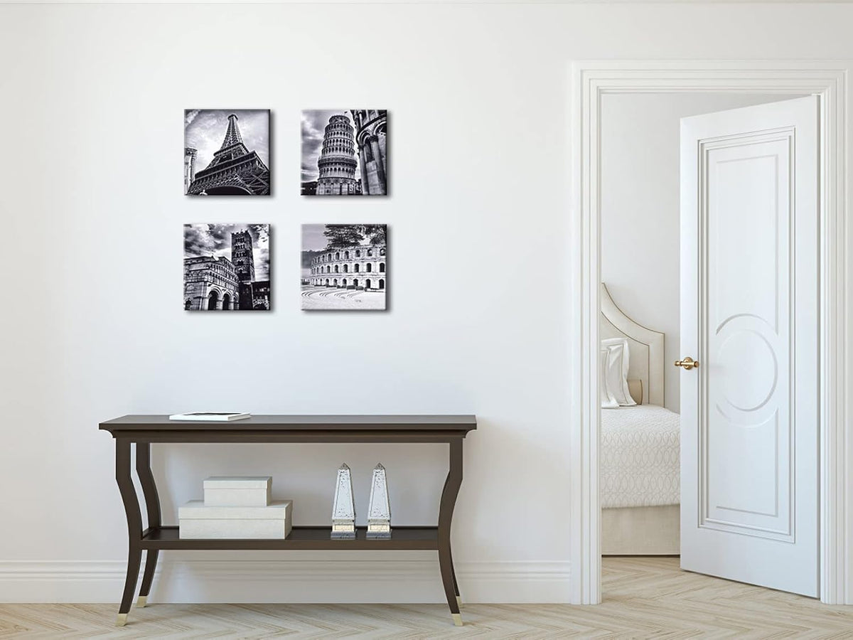Black and White 4 Panels Giclee Canvas Prints R849