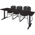 Training Table with 3 Stack Chairs Z66568