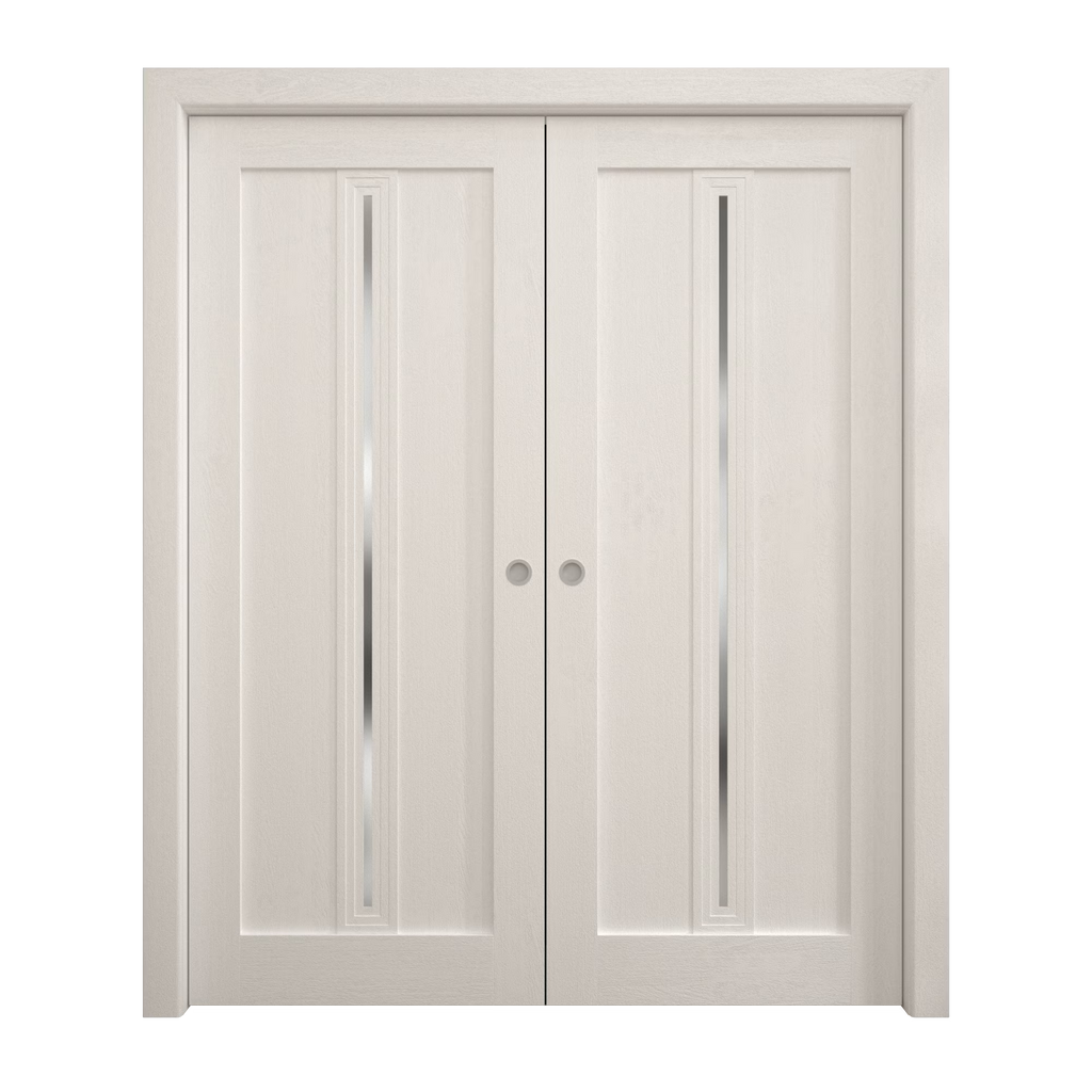 Solid Wood Interior Double Pocket Doors B675966