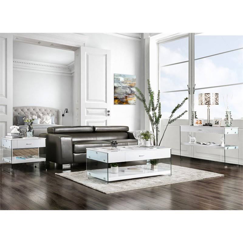 White Storage Console Table S659969