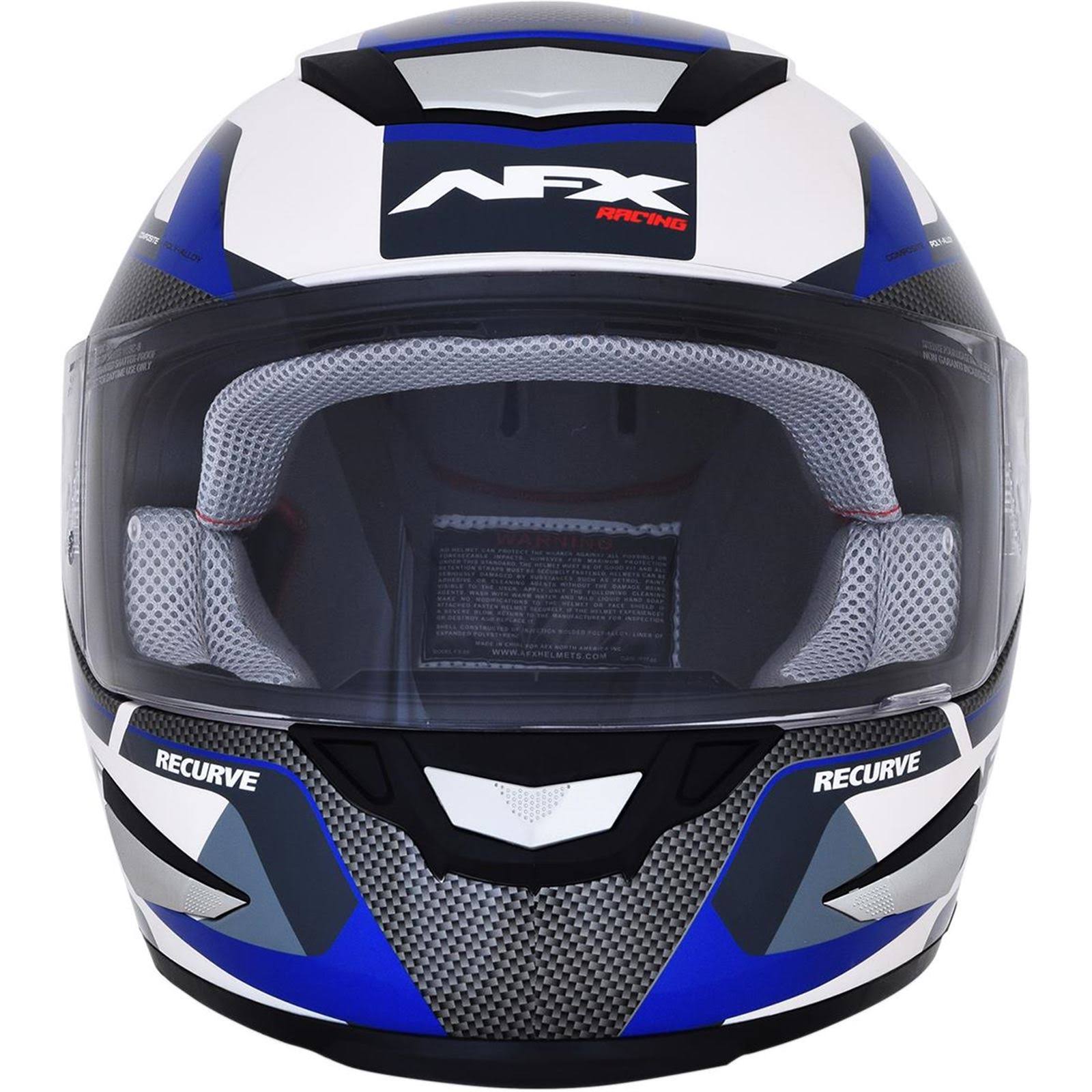 Pearl White/Blue Recurve Helmet C299
