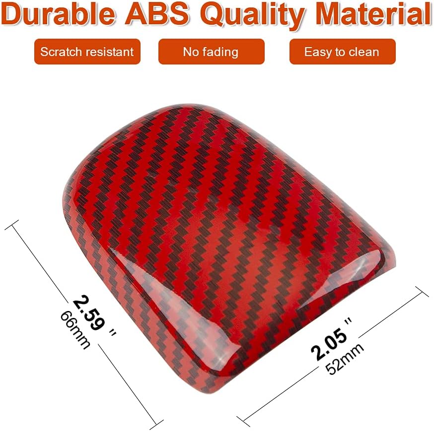 Red Carbon Fiber Gear Shift Knob Cover Trim G454110