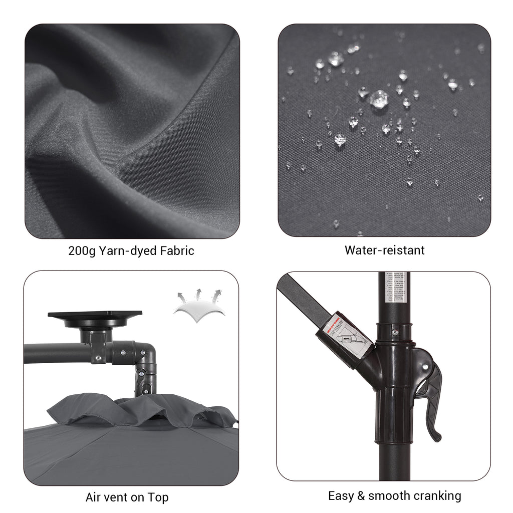 Gray Offset Patio Umbrella D495767