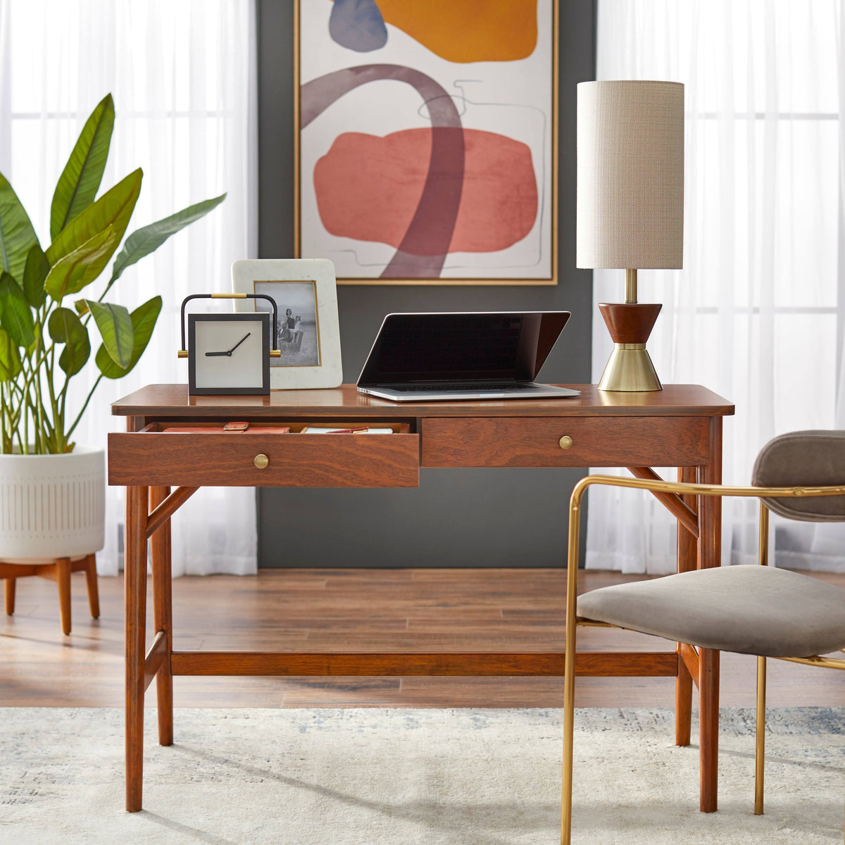 Walnut Mid-Century Desk L301687