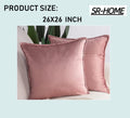 Set of 2 Velvet Decorative Throw Pillow Covers Square with Fringe Cushion Case N513