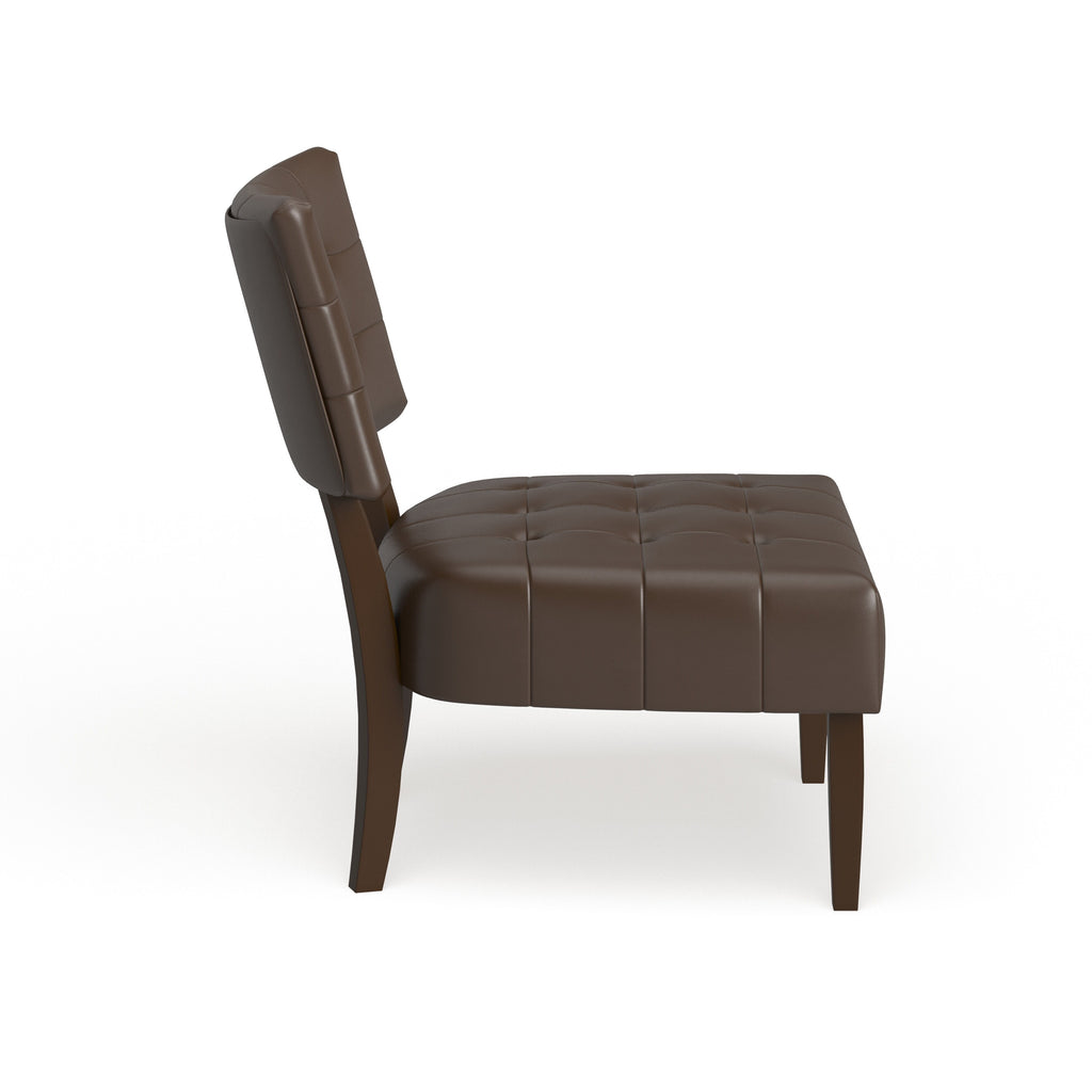 Brown Tufted Slipper Chair E58164