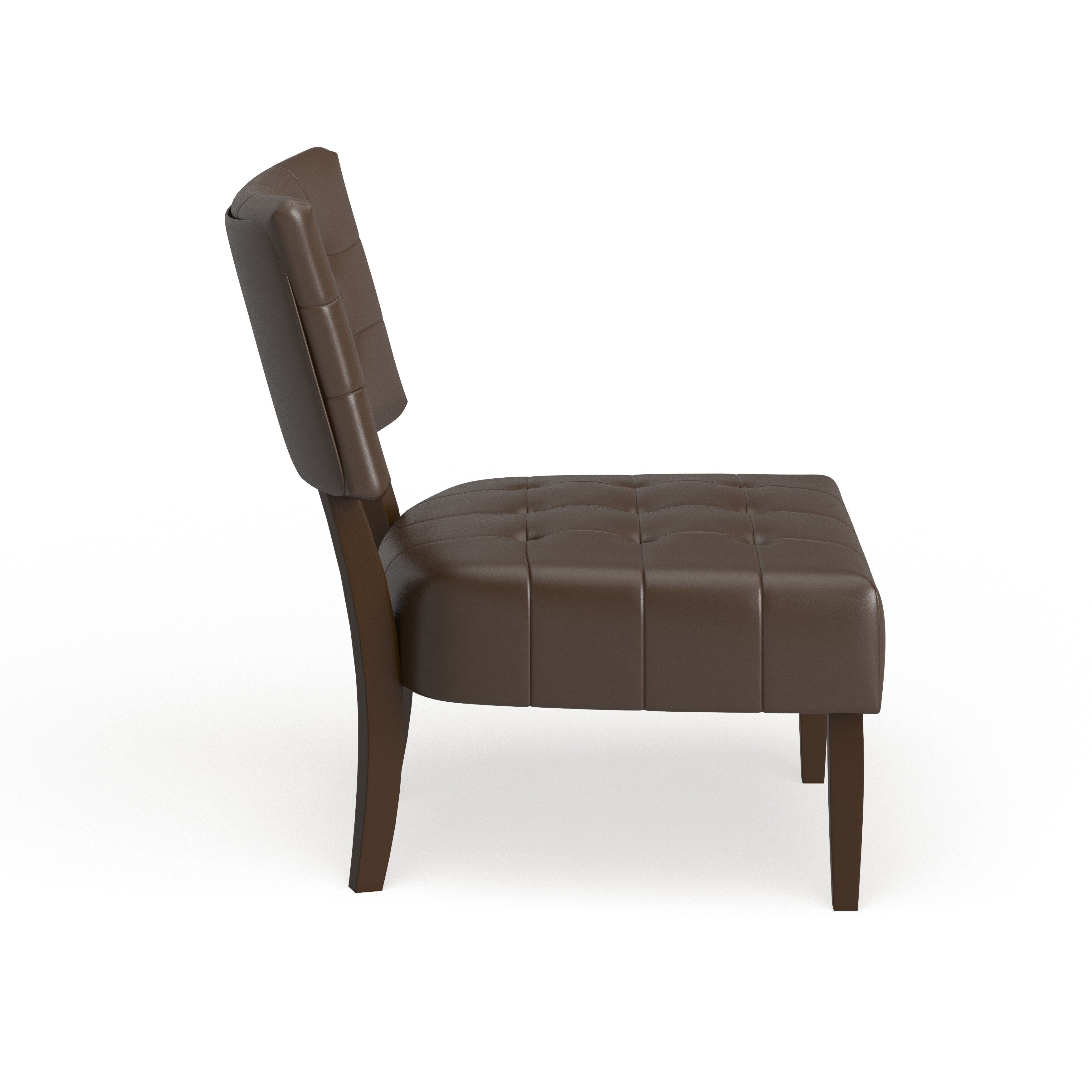 Brown Tufted Slipper Chair E58164