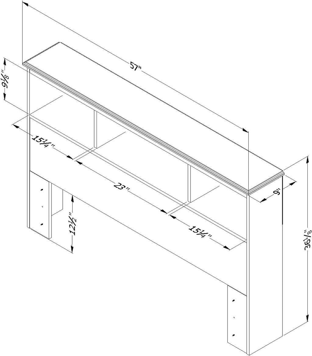 Pure White Bookcase Headboard U70459