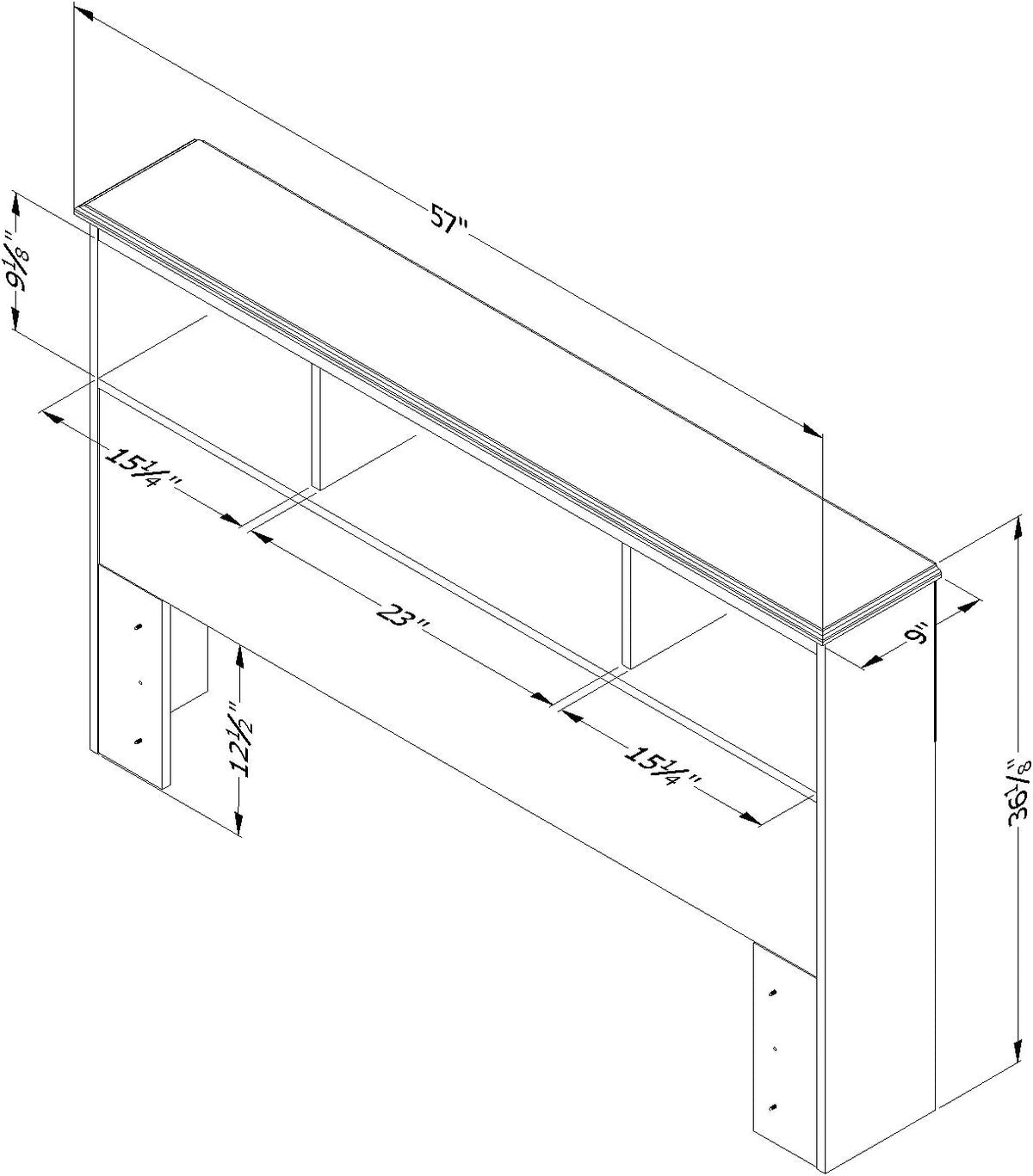 Pure White Bookcase Headboard U70459