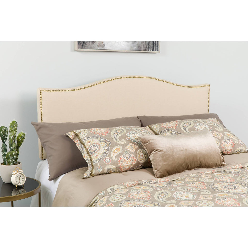 Beige and Black Transitional Queen Size Headboard G215