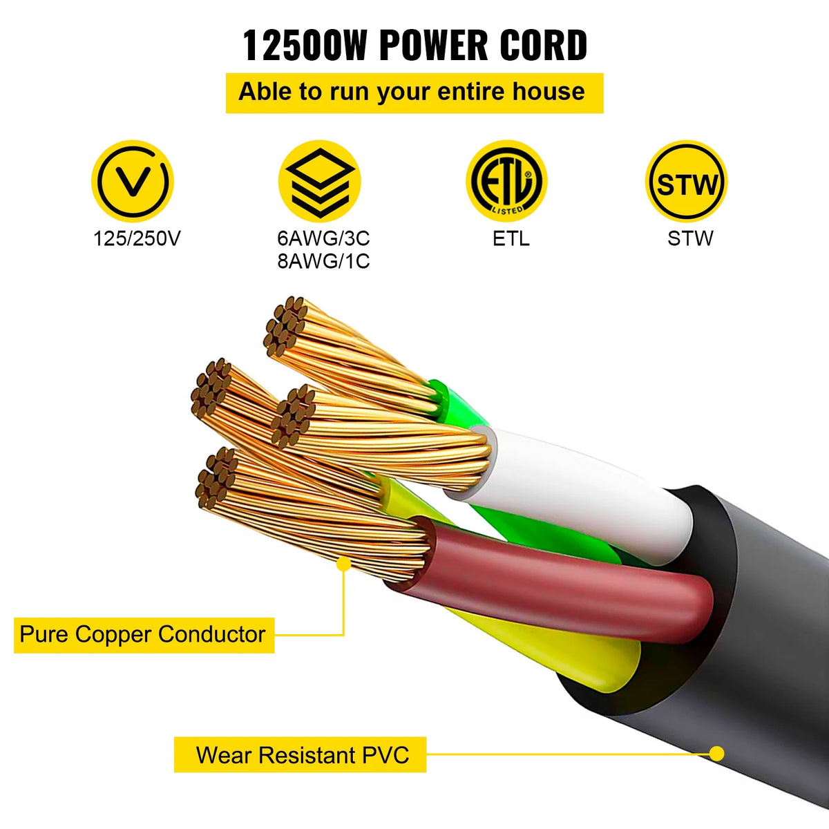 36Ft 50 Amp RV Extension Cord with Handles X2816