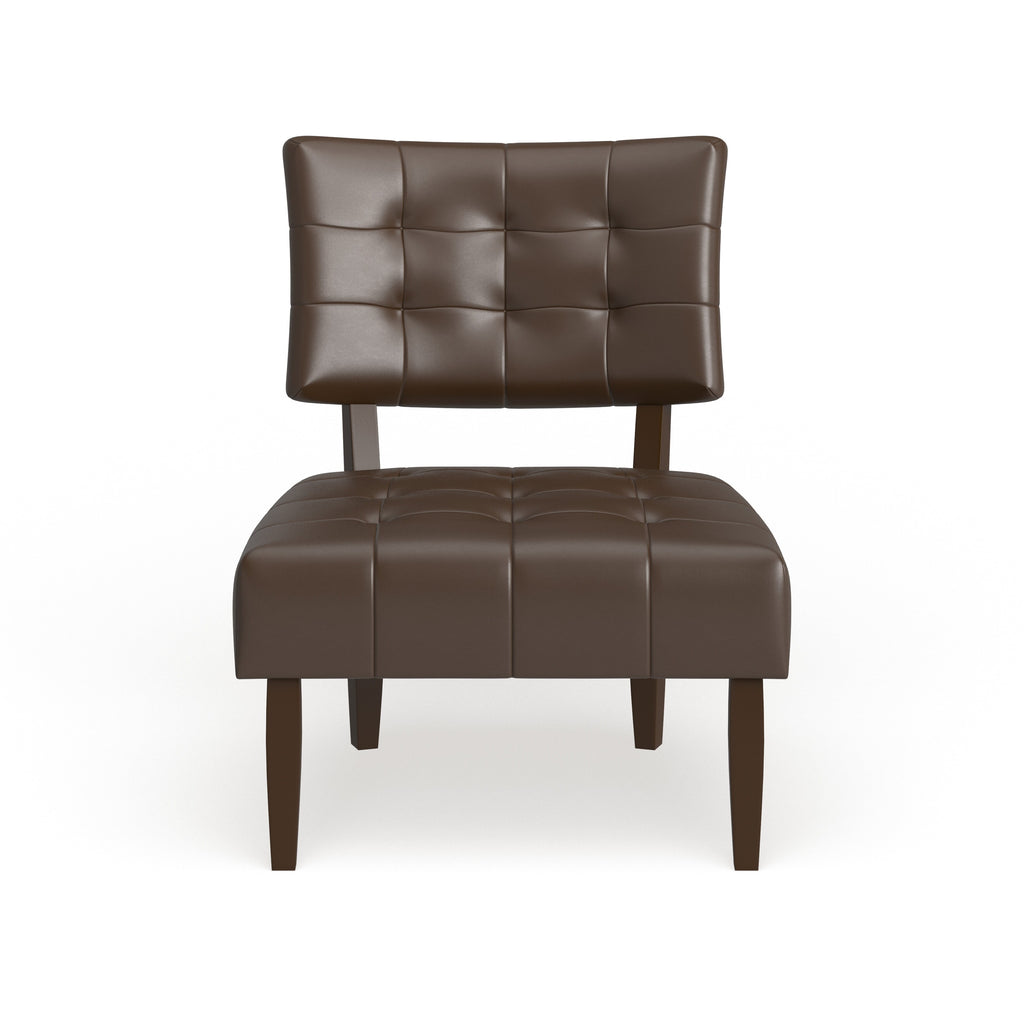 Brown Tufted Slipper Chair E58164