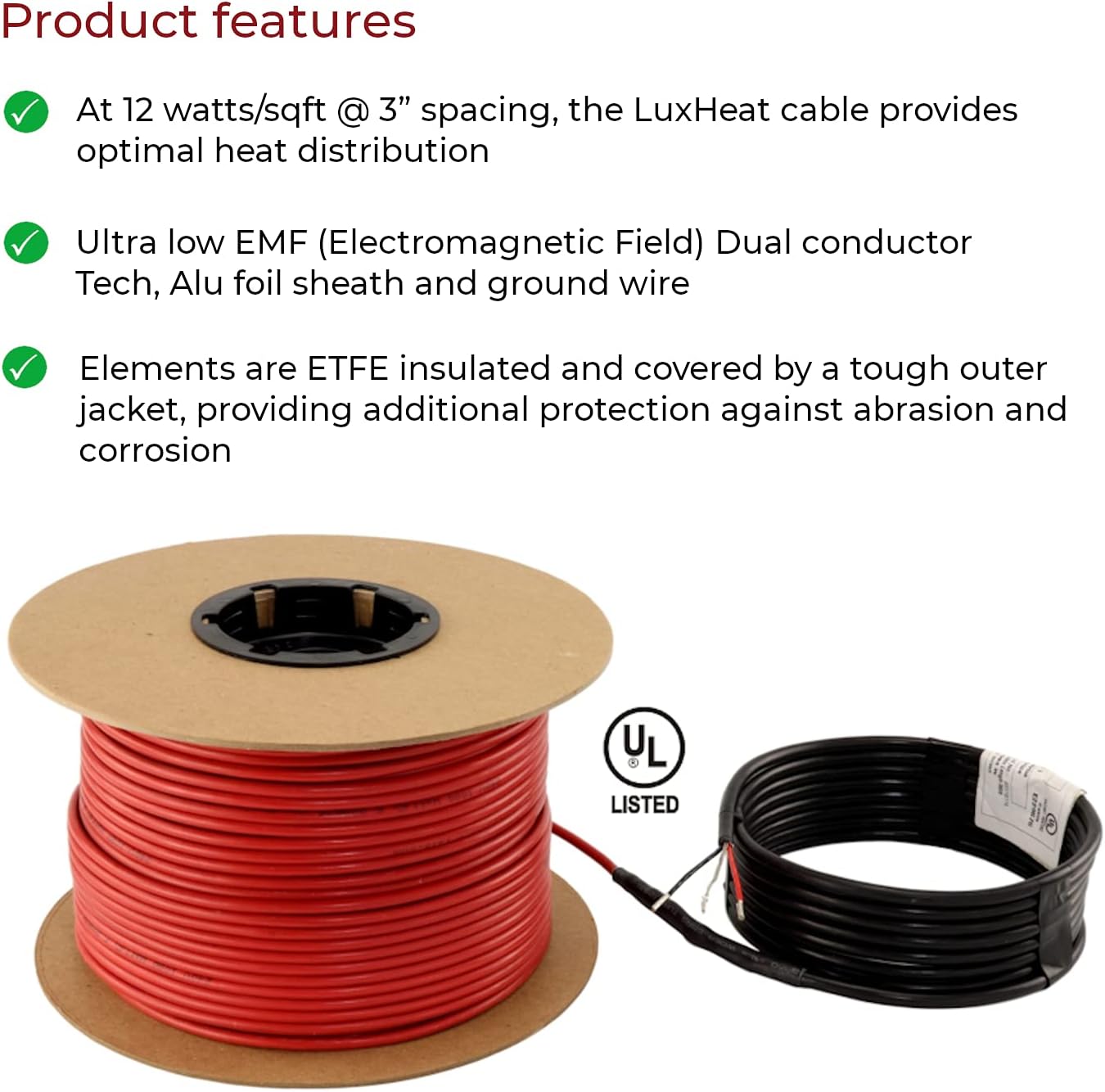 25 Sqft Electric Radiant Floor Heating Cable Set with Thermostat M8111