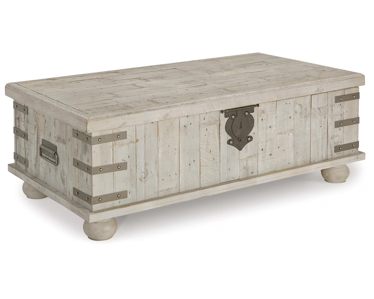 White Wash Gray Coffee Table with Lift Top S42171