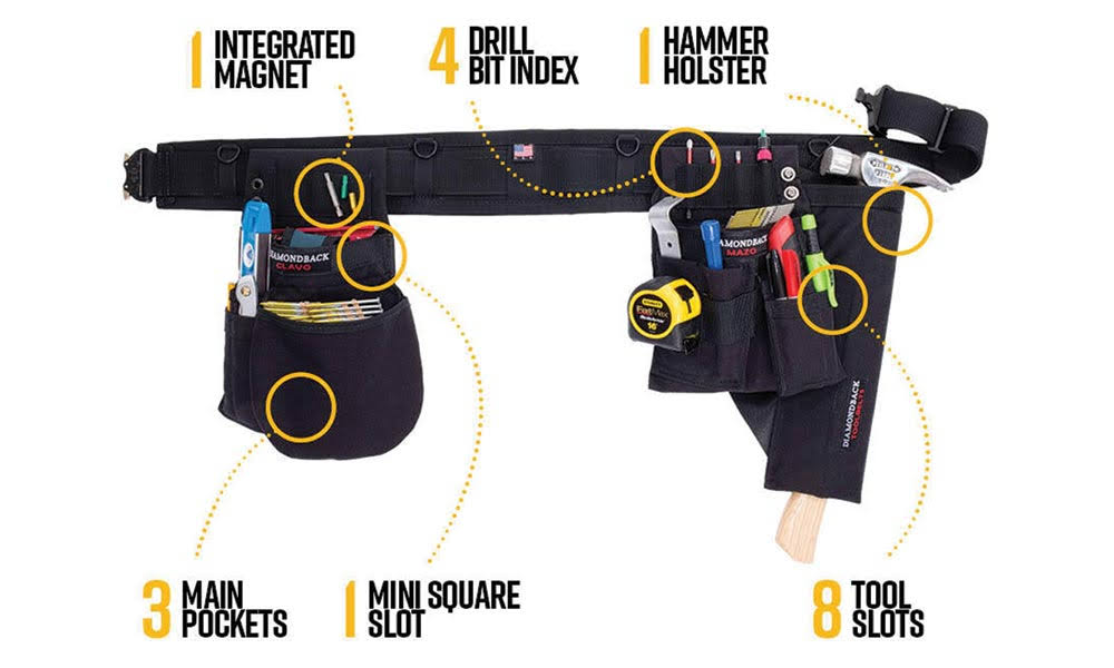 Trim Carpenter Tool Belt, Ranger Green, Medium L498