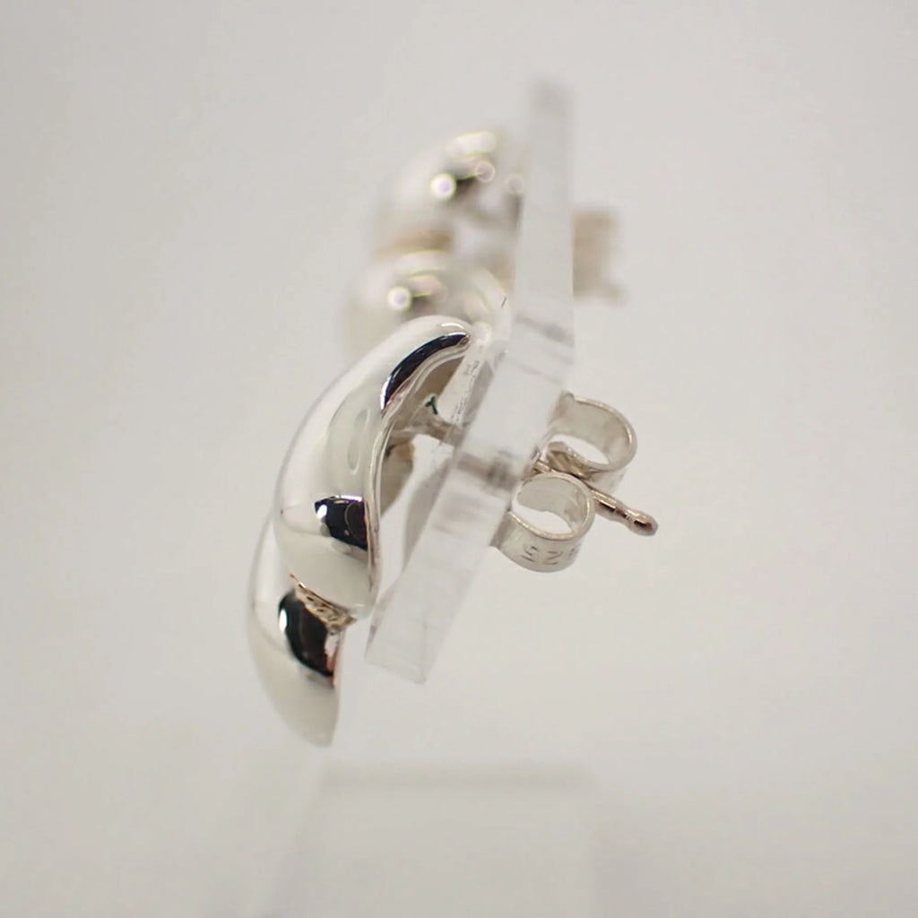 925 585 Shell Twist Combination Earrings D8114
