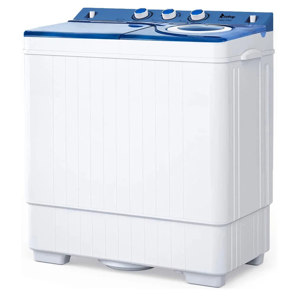 26Lbs Semi-automatic Twin Tub Washing Machine, White&Blue Y8557