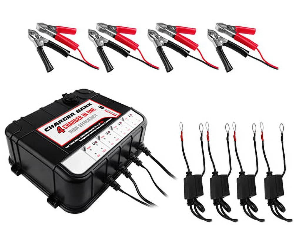 4-Bay 6/12v 2A Float Charger/Maintainer H492295