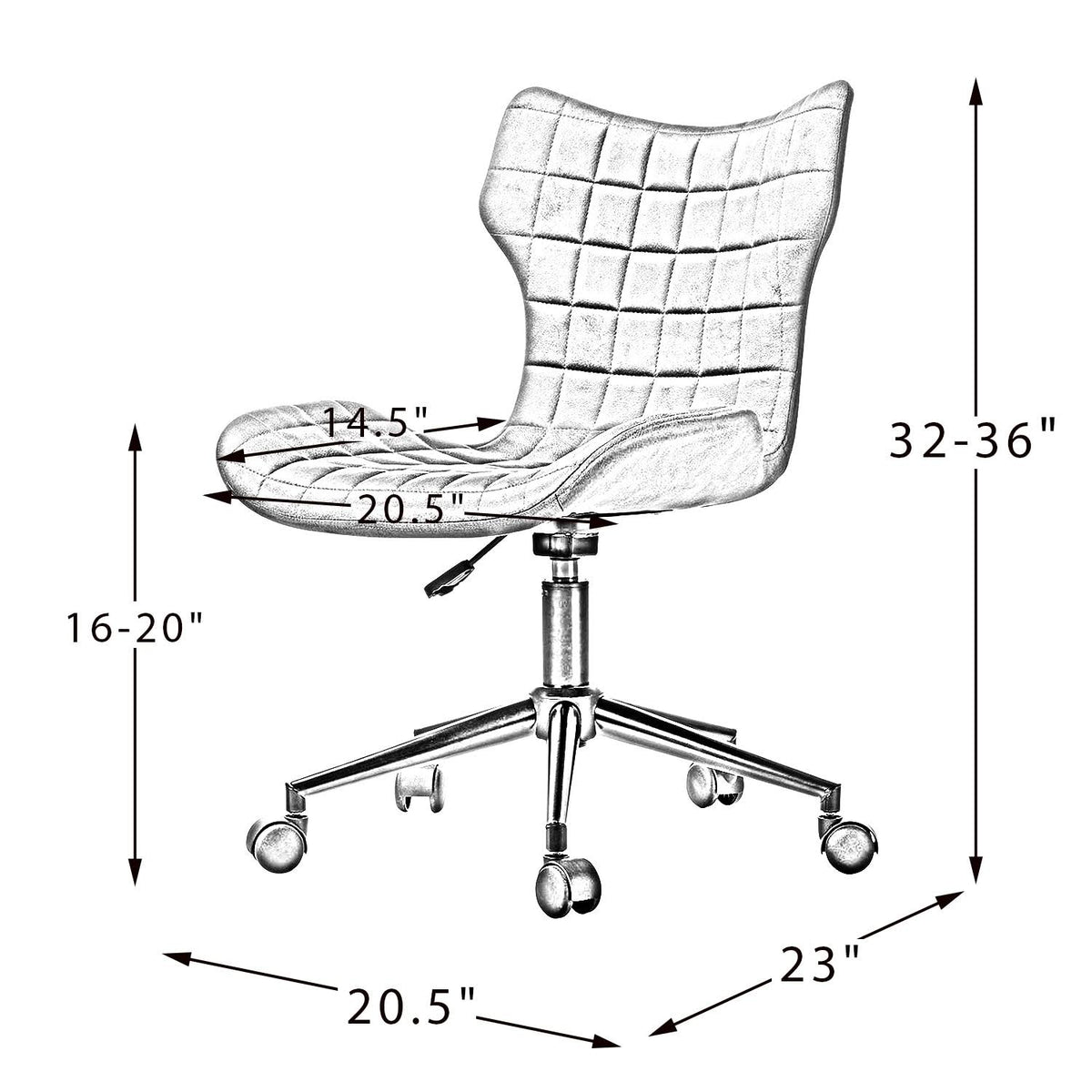 Orange Tufted Back Office Task Chair O780962