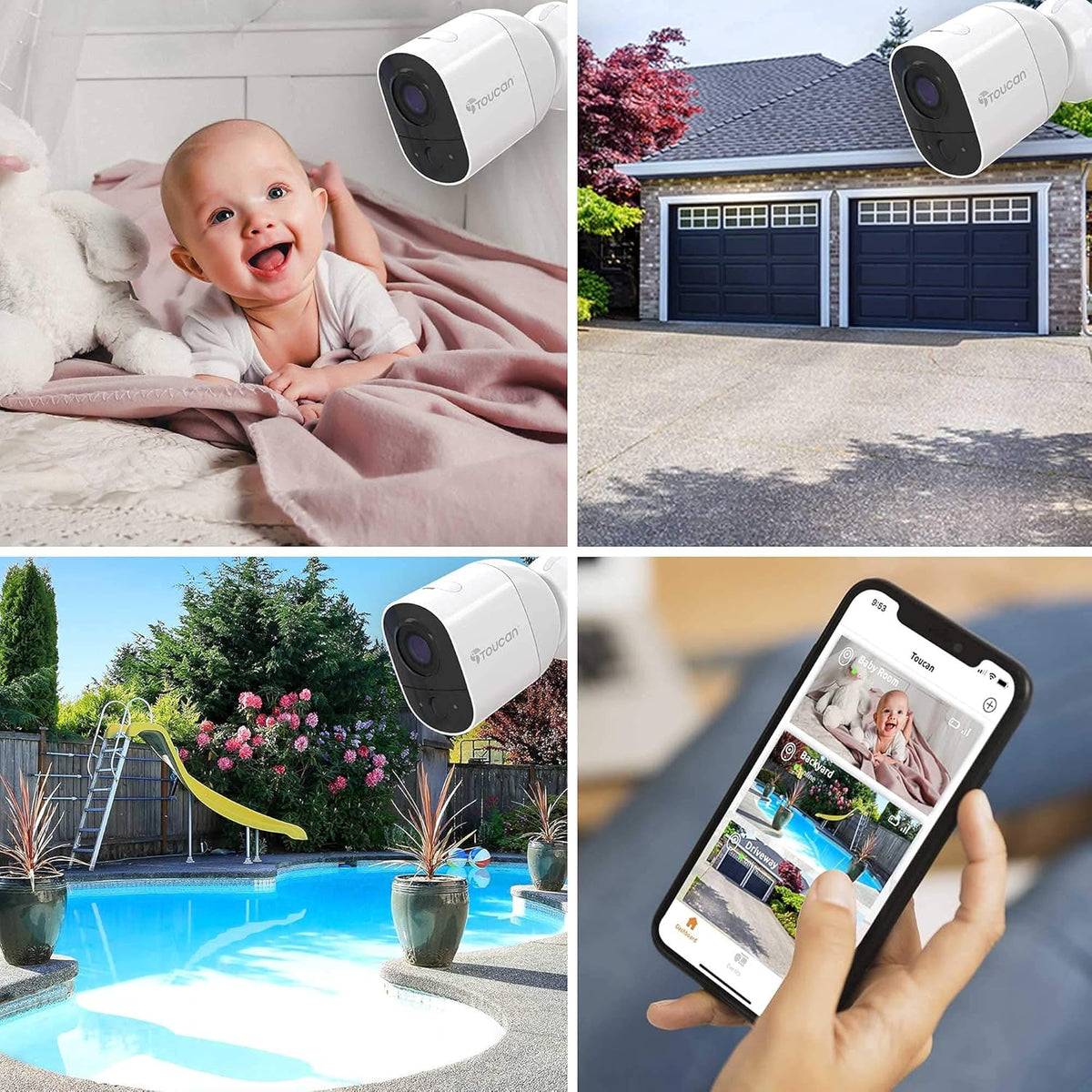 3 Pack 1080P Wireless Security Camera U6136