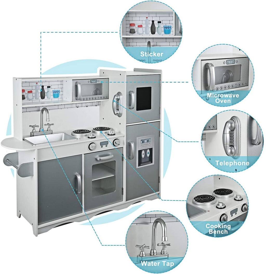 Toy Kitchen Set with Ice Maker and Removable Sink R4616