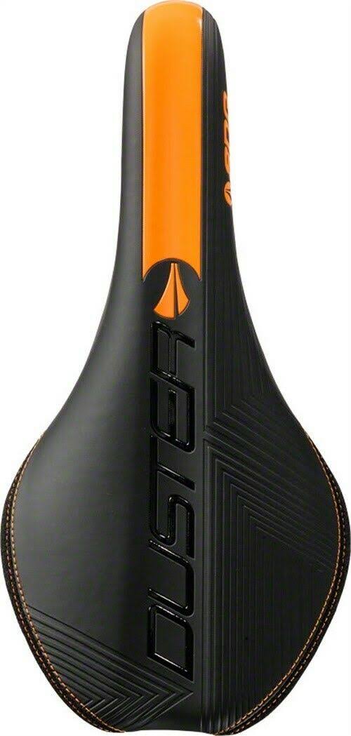 Black/Orange Ti-Alloy Rails Duster Saddle V15973