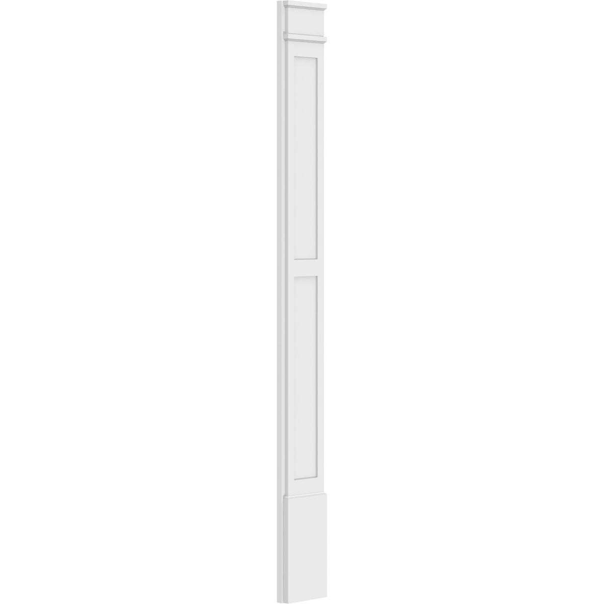Two Equal Flat Panel PVC Pilaster with Capital and Base (Pair) K431148