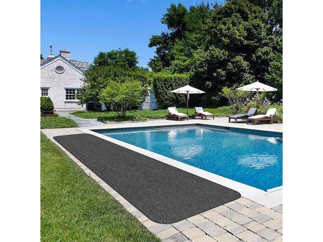 Charcoal Black Skid-Resistant Carpet Runner E88416