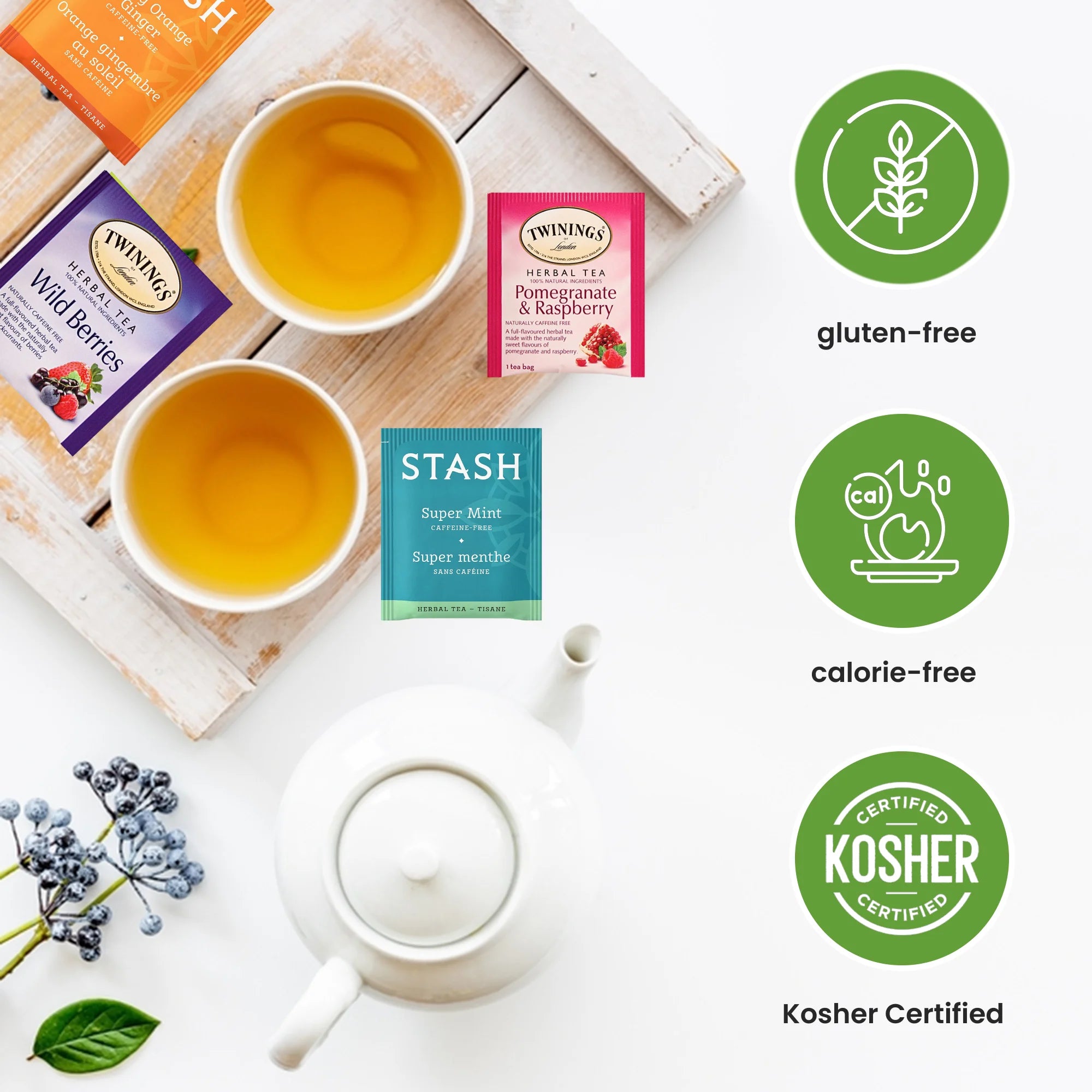 Caffeine Free Herbal Tea Variety Pack, 26 Flavors, 52 pcs Y251712