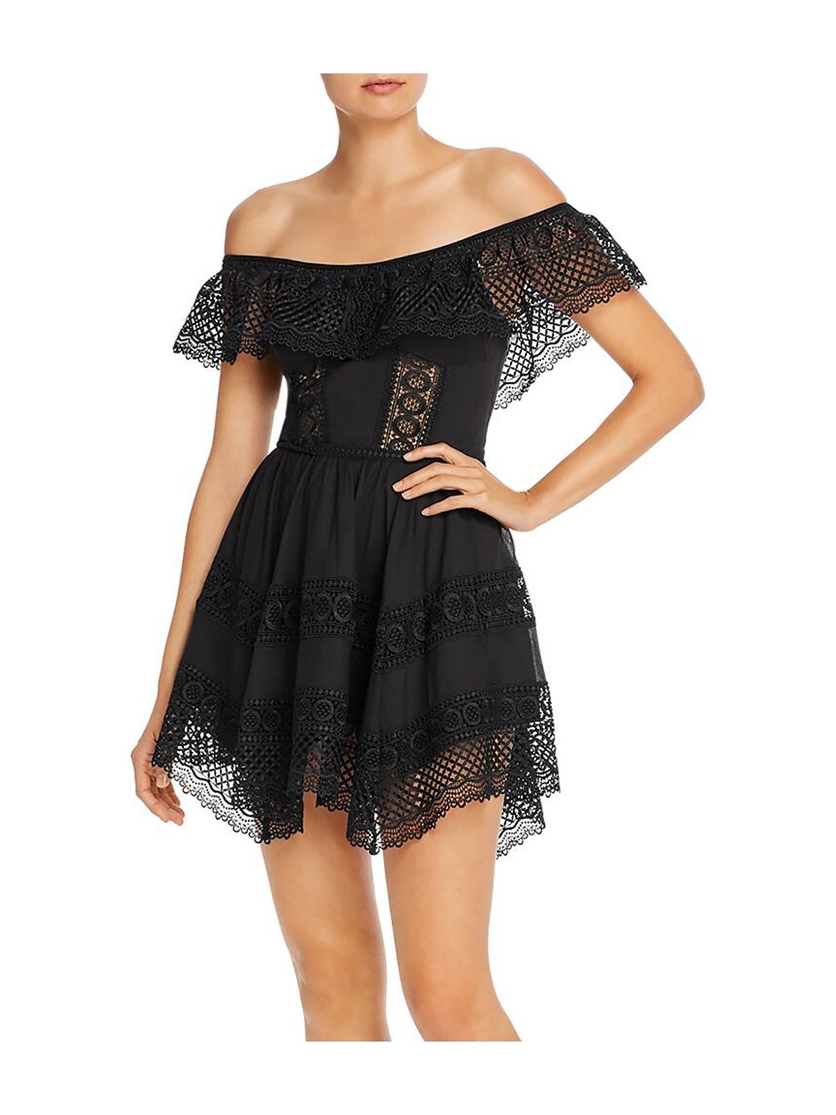 Black Zippered Pullover Dress R53098