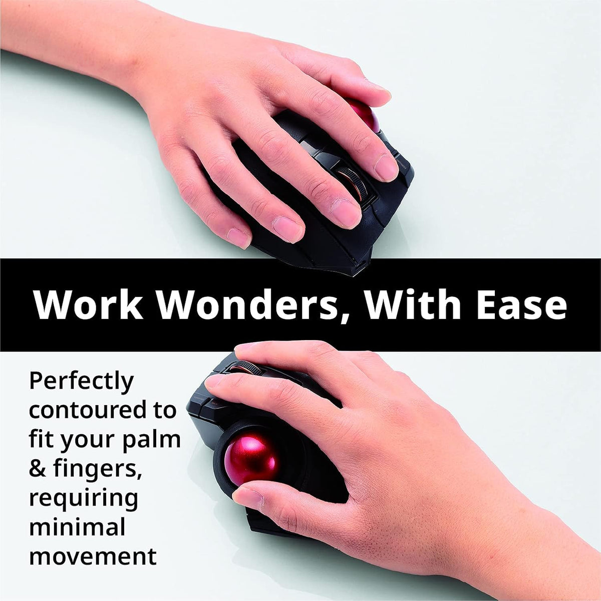 Black 8-Button Thumb-Operated Trackball Mouse, Pack of 2 S845