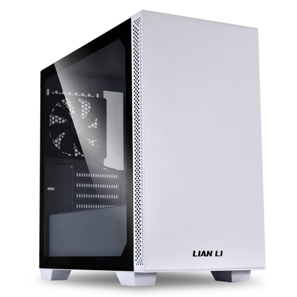 White MicroATX Mid-Tower Gaming Case with Tempered Glass Side Panel E479193