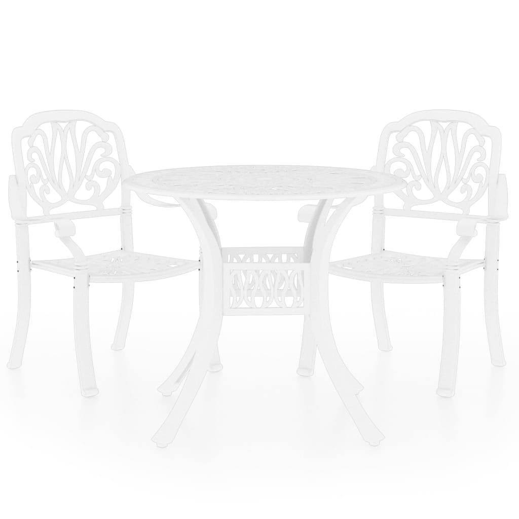 3 Piece Bistro Set Cast Aluminum White Y754