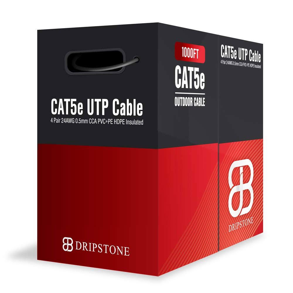 1000ft Cat5e Outdoor Direct Burial Solid Cable 24AWG X45962