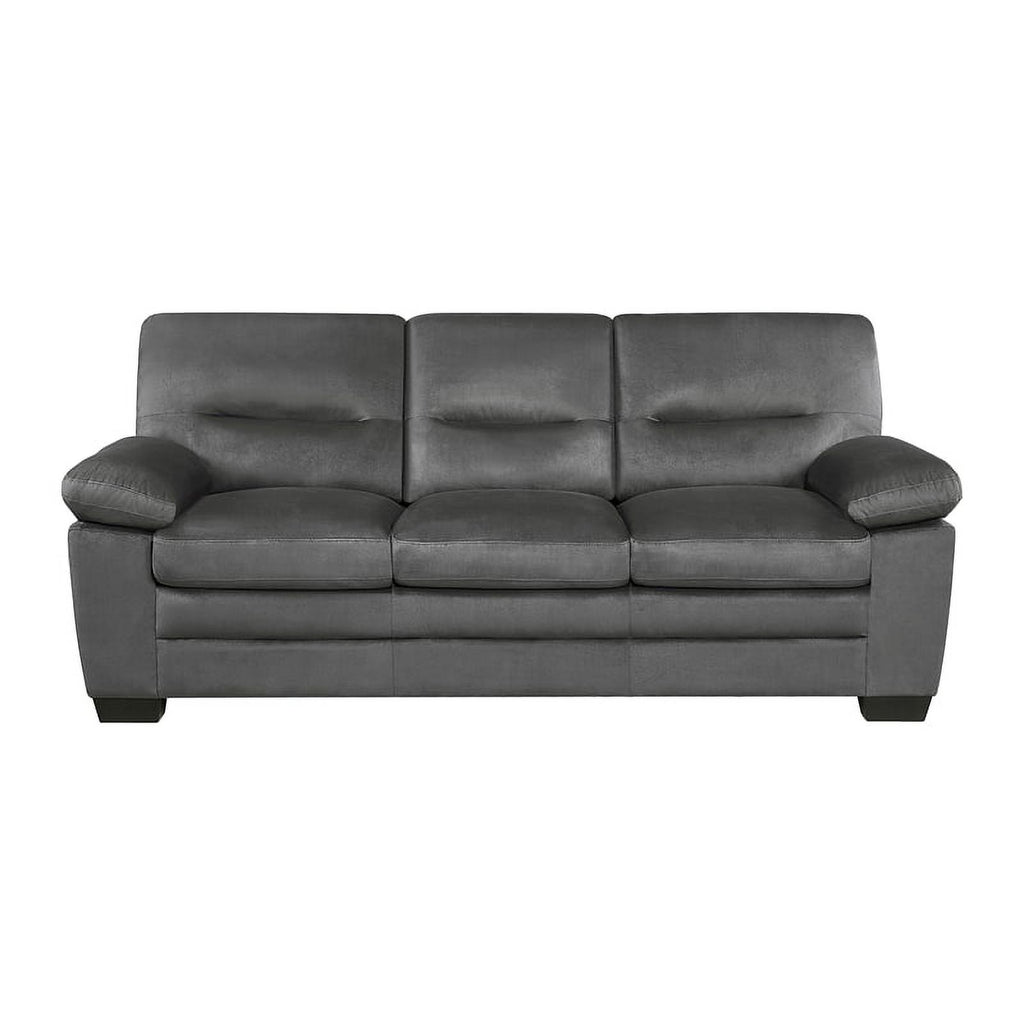 Dark Gray Textured Fabric 2-Piece Upholstered Sofa Set I624083