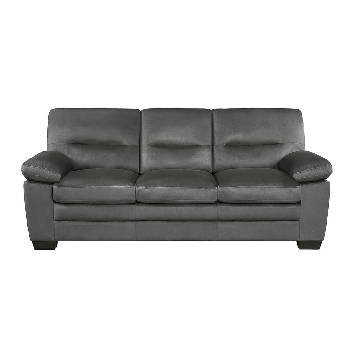 Dark Gray Textured Fabric 2-Piece Upholstered Sofa Set I624083