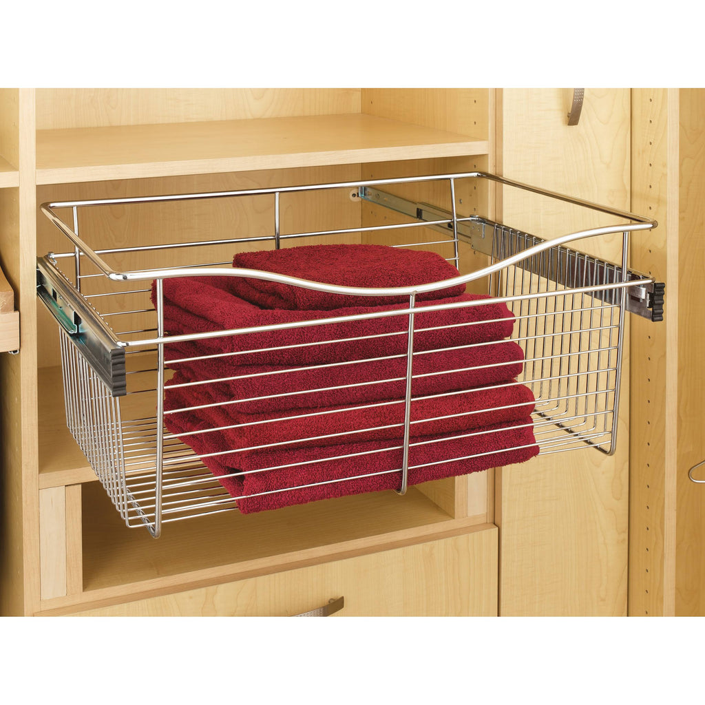 30x22 Satin Nickel Closet Pullout Basket I249244