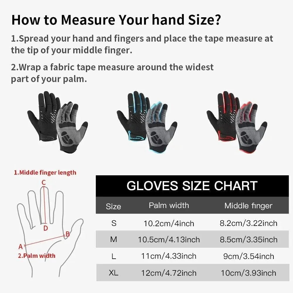 Full Finger Breathable Gel Pad Cycling Gloves D146362